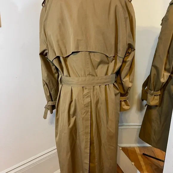 Christian Dior Monsieur Iconic Trench Coat Size 44R Gold Double Breasted Belted - Picture 8 of 14